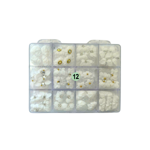 12 3D flowers white jkiocean