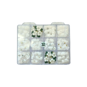 32 3D flowers white jkiocean