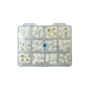 6 3D flowers white jkiocean
