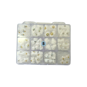 8 3D flowers white jkiocean