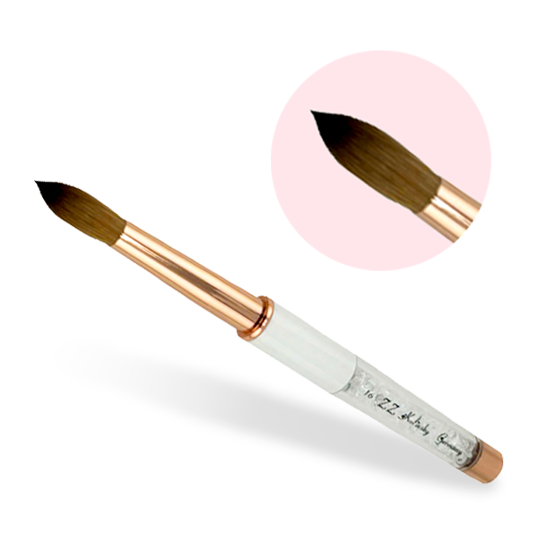 ZZ Brushes – Kolinsky – Fancy White Handle