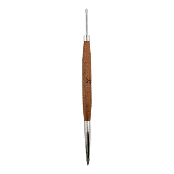 Brown Wooden Handle Double-Head Silicone