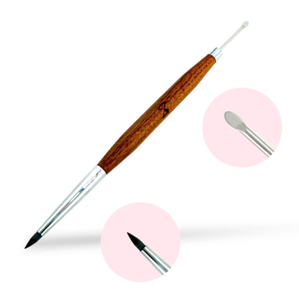 Brown Wooden Handle Double Head Silicon 1