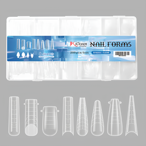 Dual Form Tip Nails - Extension for Gel Builder 1 Nail Tips - Nail Form - Clear