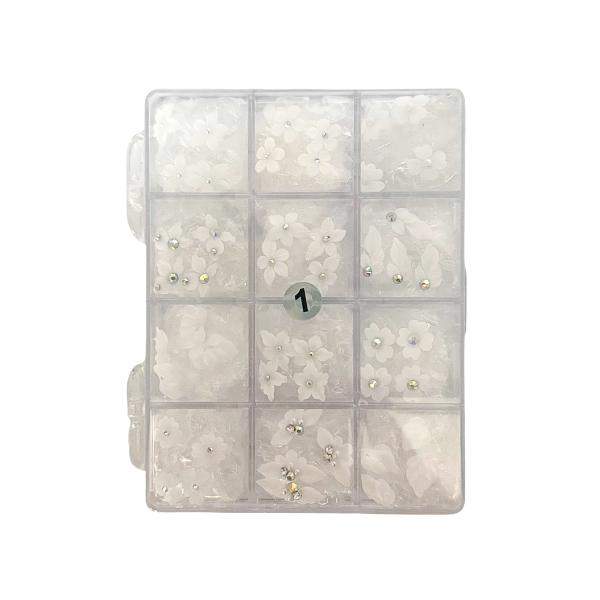 3D White Flowers