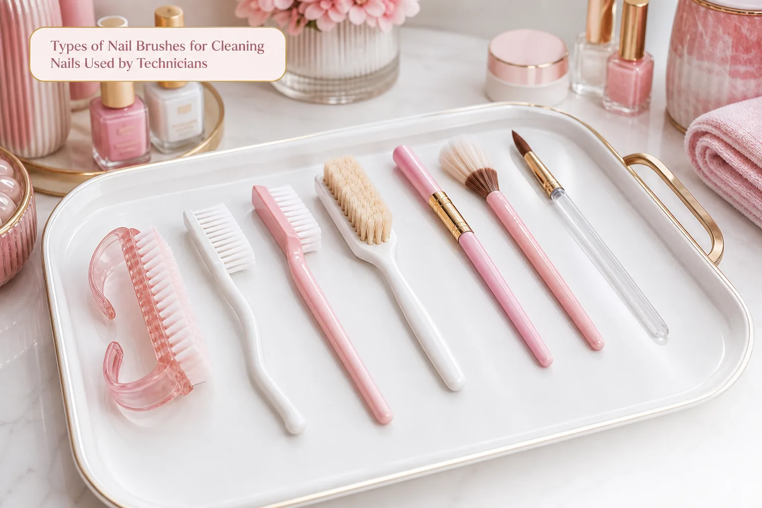 Types of Nail Brushes for Cleaning Nails Used by Technicians