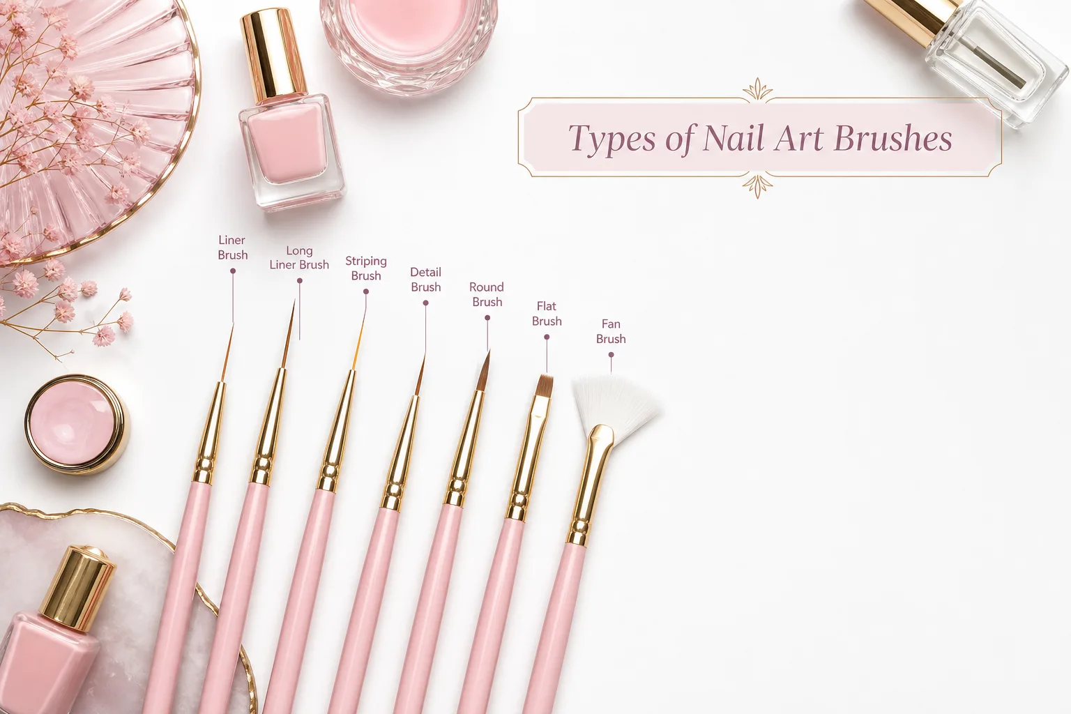 Types of Nail Art Brushes