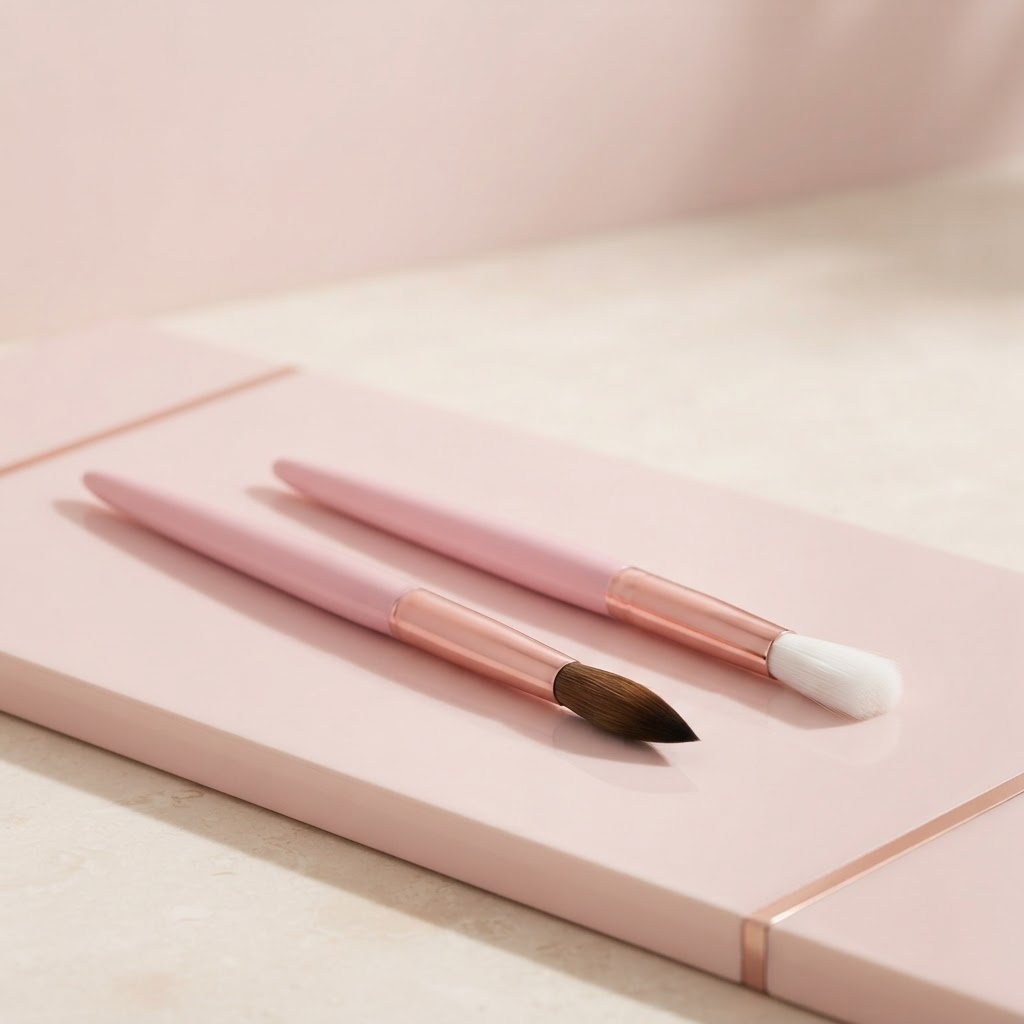 Comparison of Kolinsky sable and synthetic nail brushes for acrylics.
